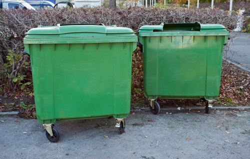 Professional waste removal team at a Lee building site